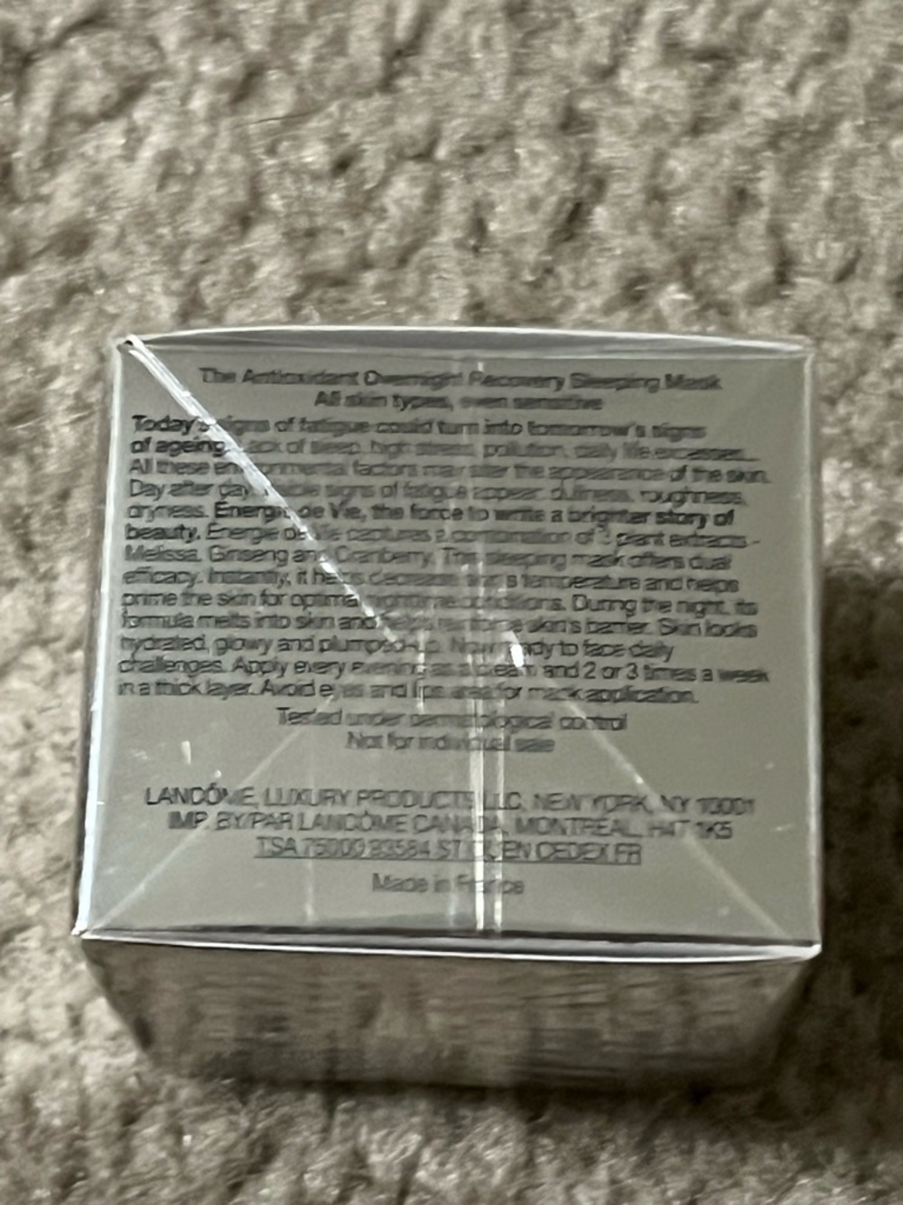 LANCOME Energie DE VIE NUIT antioxidant overnight recovery sleeping mask .5 OZ - Picture 3 of 3